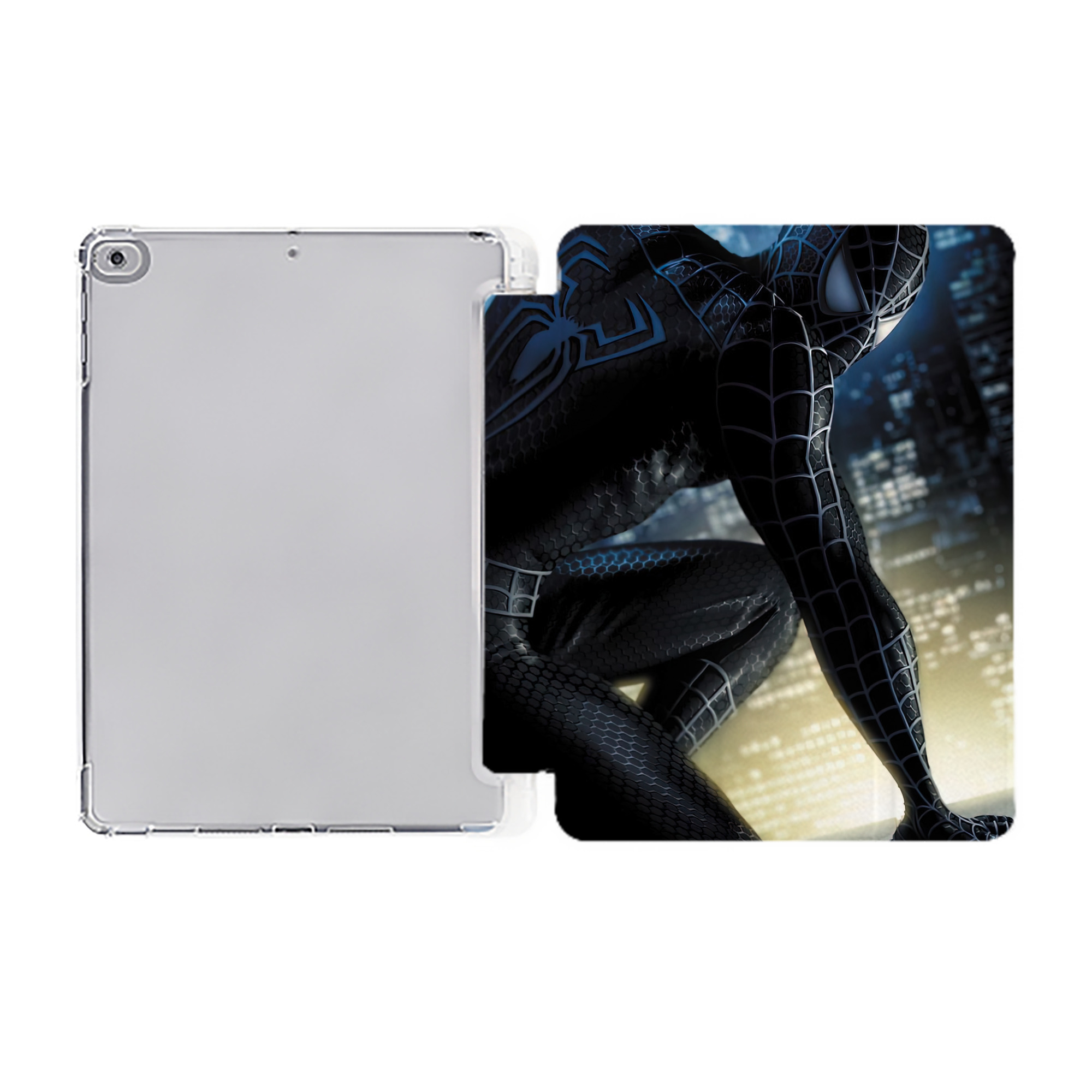 （画像用） Spider Man スパイダーマン IPad ケース ペン収納付き 三つ折りスタンド PUレザー×シリコン 対応機種9.5/10.5/10.9インチ